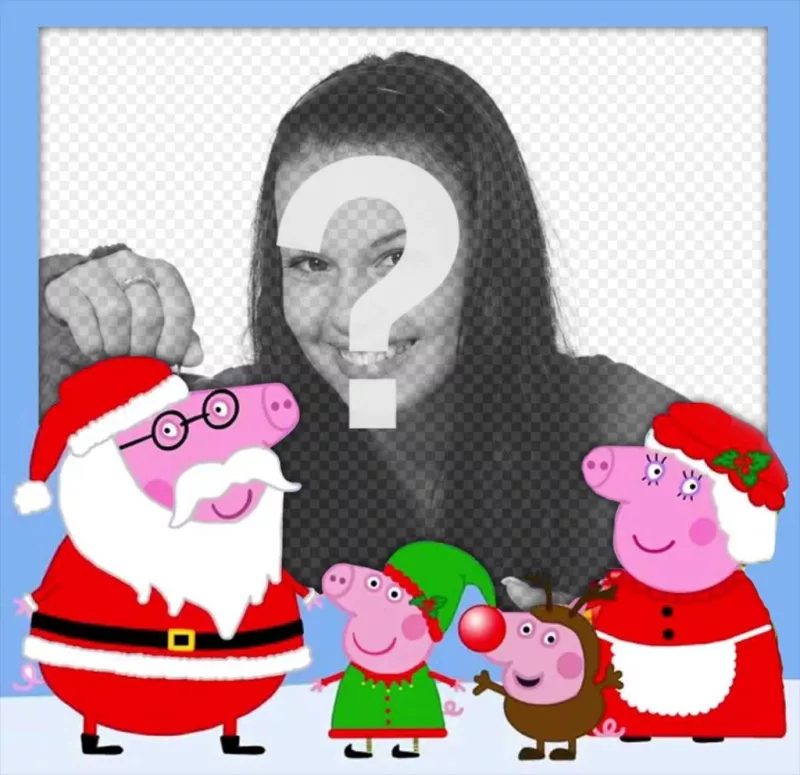 Photo effect of Christmas with the Peppa Pig's family ..