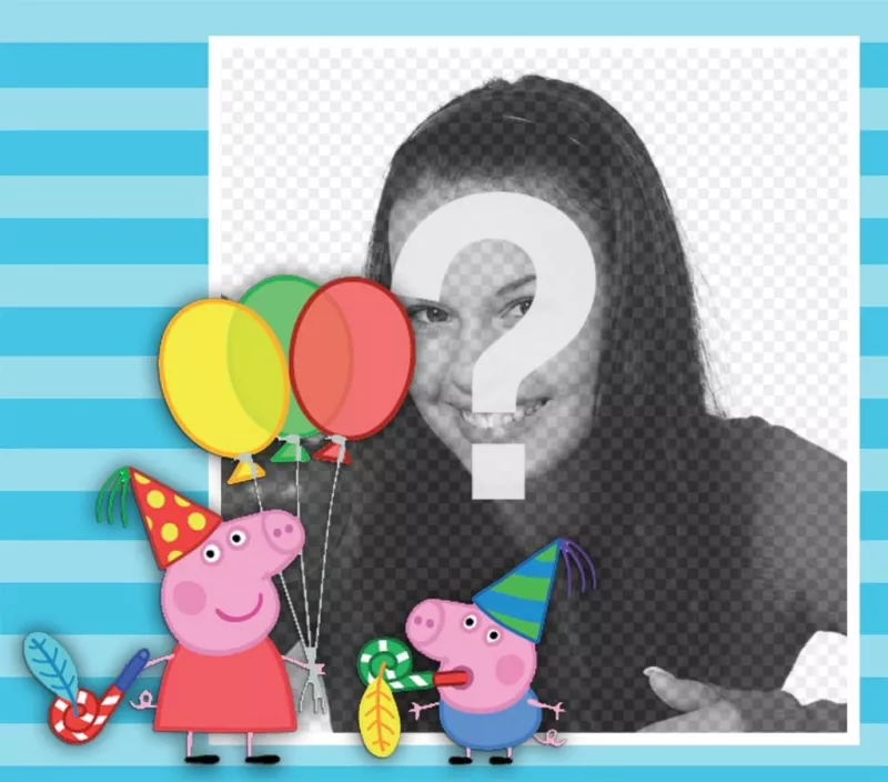 Effect with Peppa Pig and George celebrating to upload a photo ..