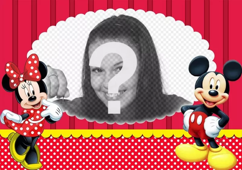 Photo effect with Mickey and Minnie to upload your favorite photo ..