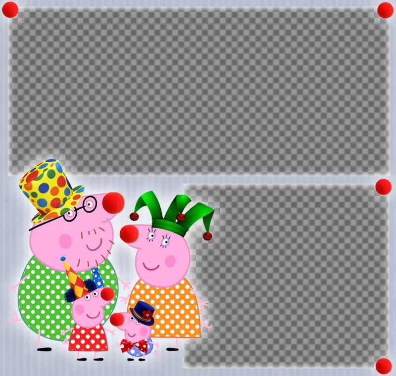 Children collage with Peppa Pig family ..