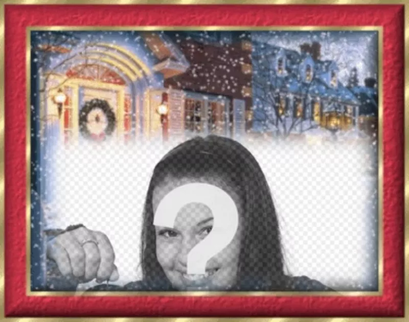 Animated Christmas card, customizable with your photo. Snowing in the..