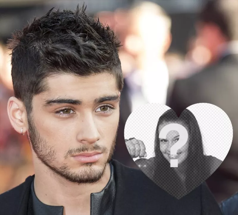 Photo effect with Zayn to upload your photo inside a heart ..