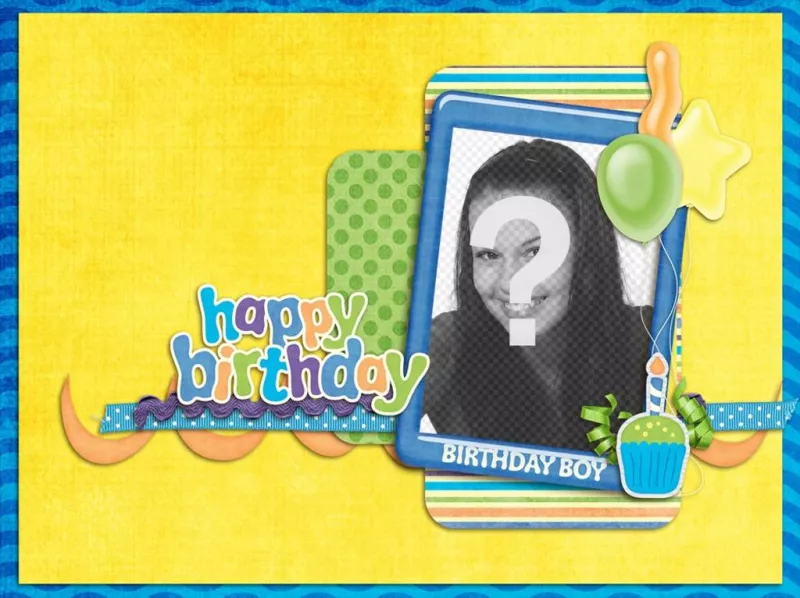 Free birthday card for photos and congratulate a boy ..