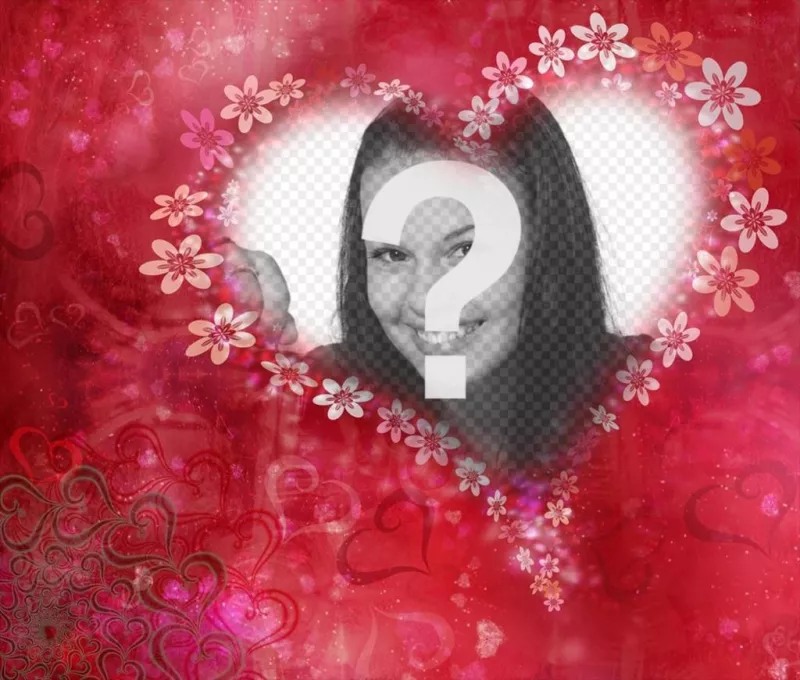 Heart with flowers to decorate your photo with this free effect ..