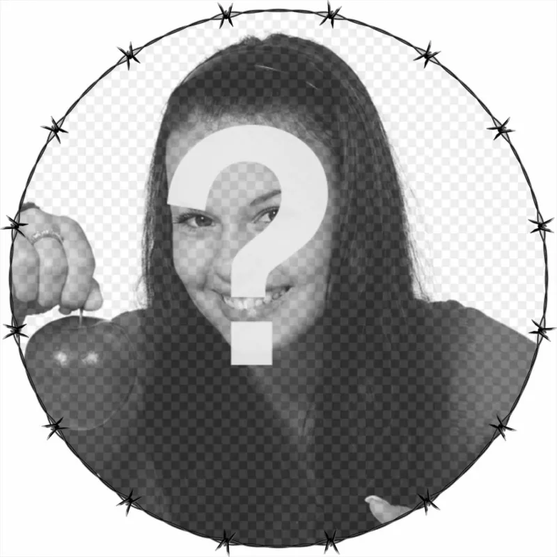 Circular frame with barbed fence to decorate your photos for free ..