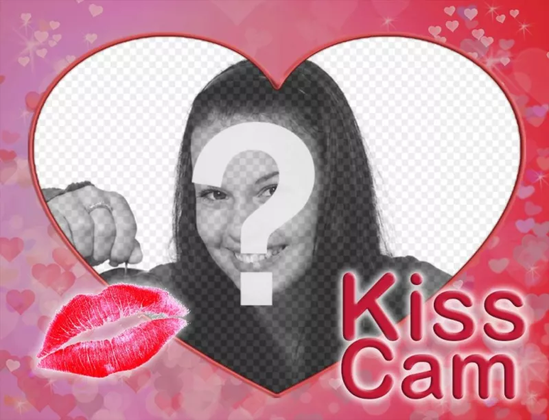 Upload your photo giving a kiss to someone to this original effect of KISS CAM ..