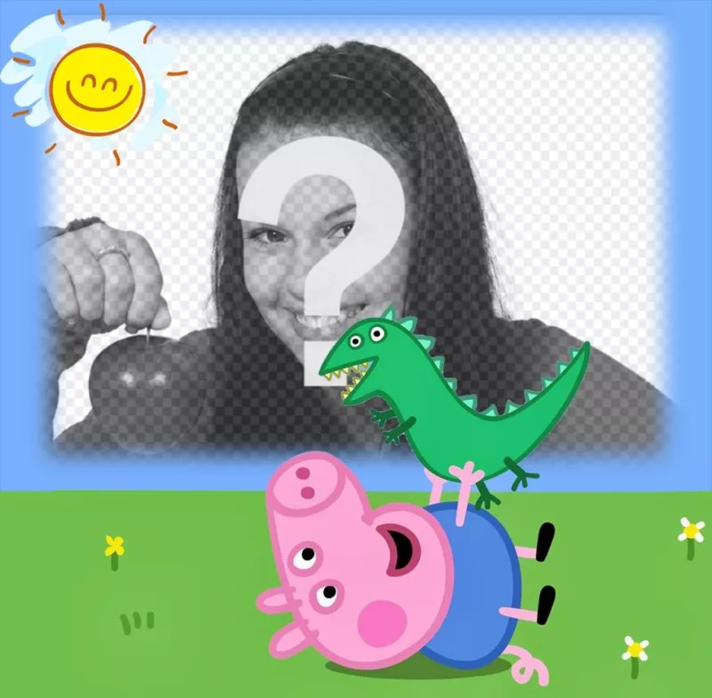 Upload your photo with George from Peppa Pig with his dinosaur toy ..