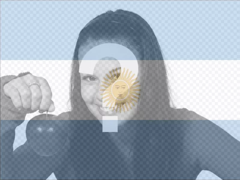 Photomontage to make with the flag of Argentina with your photo. ..