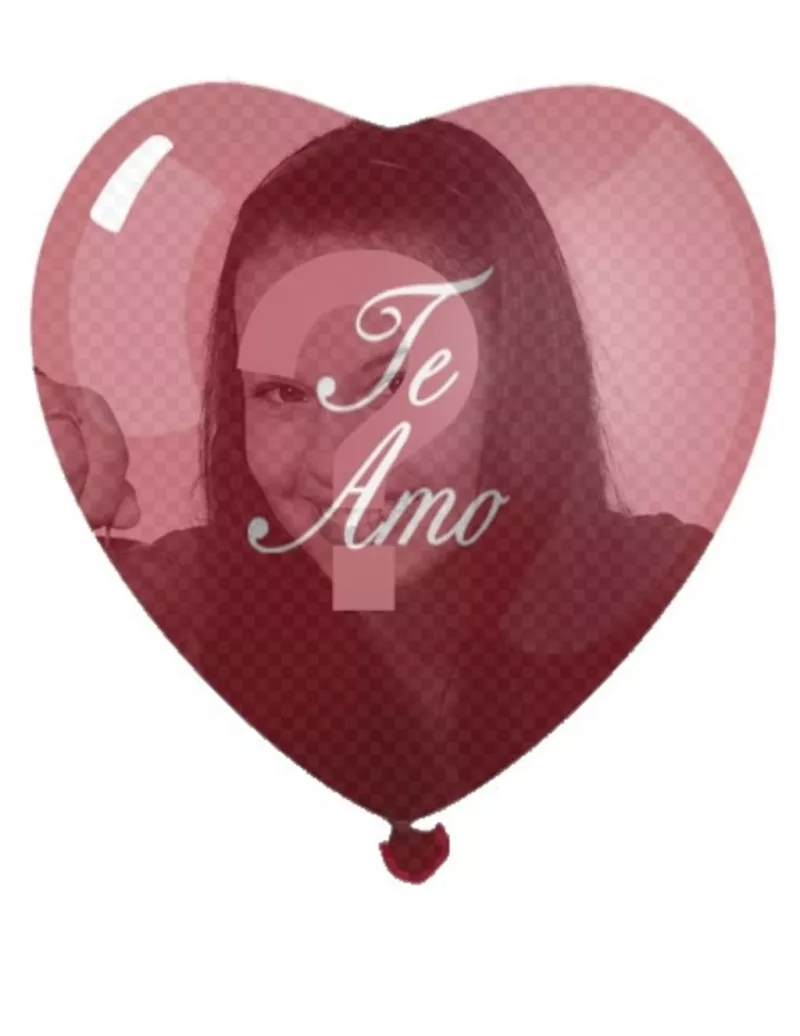 Your picture with the transparency of a heart shaped balloon with a red 