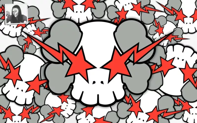 Twitter background to make with your photo of skulls and red..