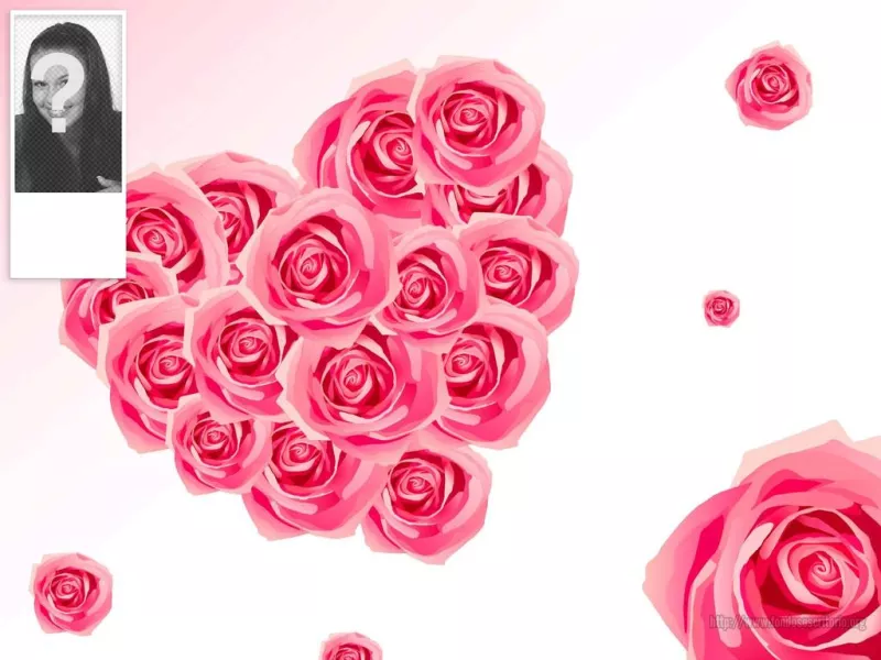 Background for twitter where you can put your photo on the side along with a background of roses in heart..