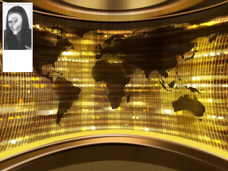 Custom Twitter background for your picture with the futuristic world map..