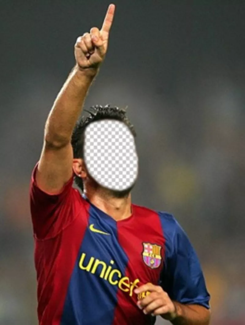 Photomontage to put a face to the footballer Xavi from Barca ..