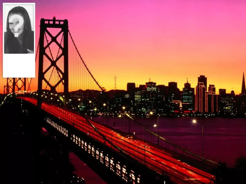 Custom twitter background of a illuminated bridge with a sunset. You can customize it with your own..