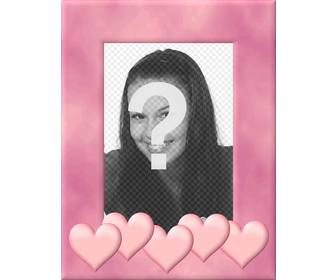 picture frame with pink border decorated with hearts upload picture cut it out and put this edge as decoration that inspires love