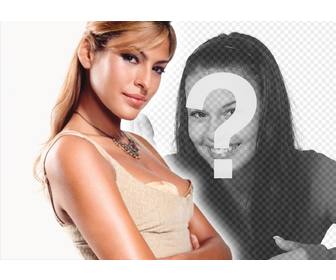 template for ur photo collage with popular characters and celebrities upload ur photo and stand next to eva mendes model and actress itquots easy