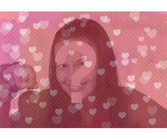 cast ur photo in sea of pink hearts mounting professional finish u can send this valentine by email