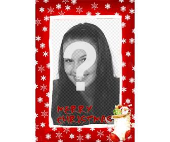 picture frame red background with snowflakes and christmas themes with which to congratulate the holidays