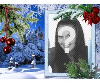christmas card with ur photo on white rectangular frame