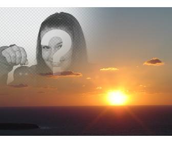 with this montage u can edit sunset on the coast making collage with cut of ur photo ideal for faces