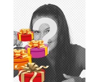 make personalized birthday card with photo or image this photo effect will include at least four gift boxes painted in perspective with gold ties