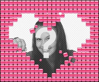put ur photo inside heart made up of many blocks of pink