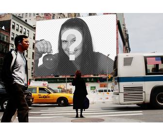 photomontage to put ur photo on billboard on street in newyork