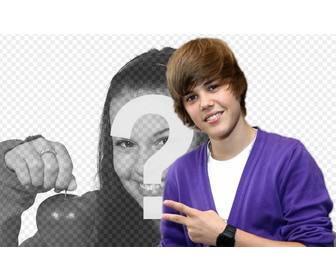 photomontage to take picture with justin bieber