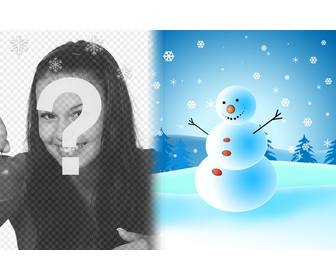 simple christmas card to congratulate ur loved ones with snowman and snow