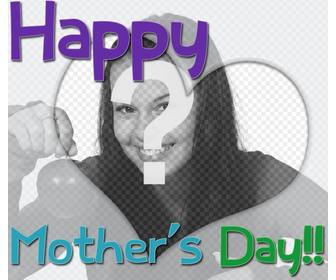 greeting card for mother039s day with heart and colored text