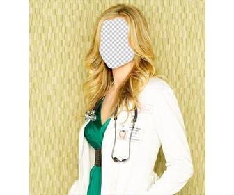 editable photomontage to be blonde nurse