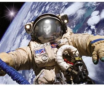 photomontage of astronaut on spacewalk to put ur photo