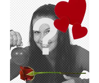 put in ur photo rose and heart with this online photo montage
