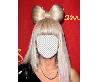 dress up as lady gaga with her blond hair with this photomontage