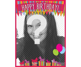 colorful birthday card with photo