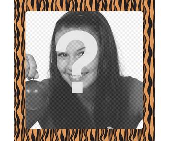 photo frame to create photomontages adding an orange and black tiger print frame