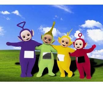 photomontage in which ur image is on the screen of the teletubbies