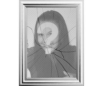 digital picture frame ur image will be reflected in broken mirror may seem curious effect of picture frame with the glass broken