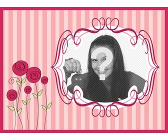 mother039s day postcard with pink background with flowers to put ur photo and text to congratulate her