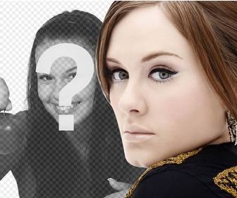 photomontage with singer adele in which u can get picture with her portrait and urs and add text