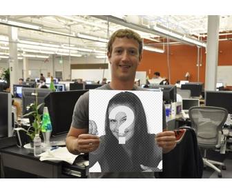 photomontage with mark zuckerberg of facebook holding picture of u