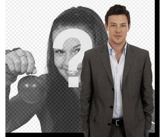 photomontage with cory monteith actor of the tv series glee where u will appear next to him in the photo