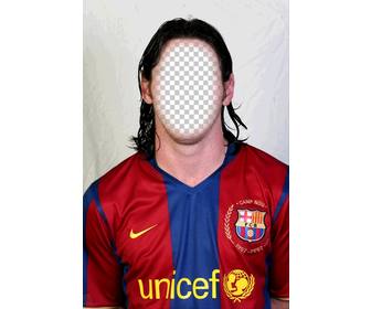 photomontage of lionel messi of fc barcelona to add ur face in his face