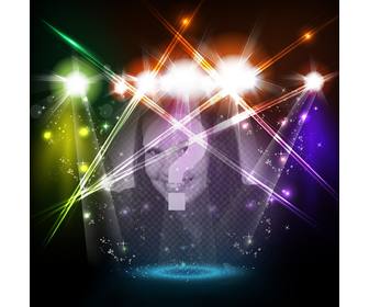 photomontage of musical stage with colored lights with ur photo