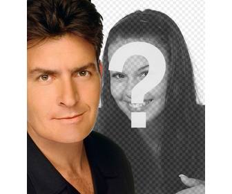create montage of charlie sheen to appear in photo with the actor on it