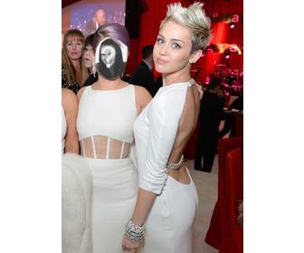 photomontage to be next miley cyrus in oscars party blonde in white dress