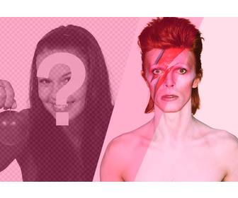 photomontage with david bowie with pink filter to add and edit ur photos online