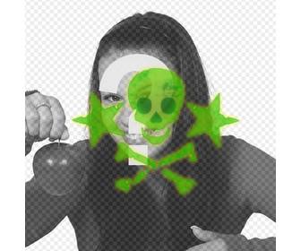 customize ur avatar of facebook adding green skull