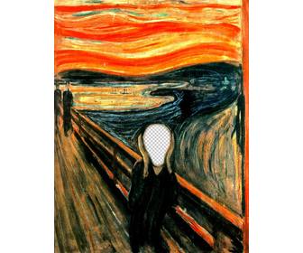 photomontage of the picture the scream by munch to put the photo of ur choice