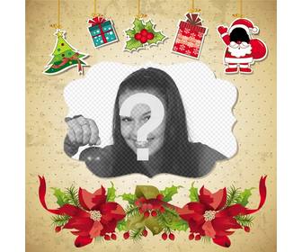 christmas fun postcard that u can do with 2 photos which put face on the santa claus and photo in christmas box